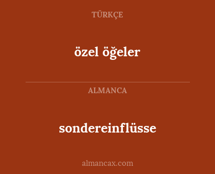 özel öğeler - sondereinflüsse
