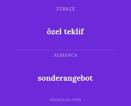 özel teklif - sonderangebot