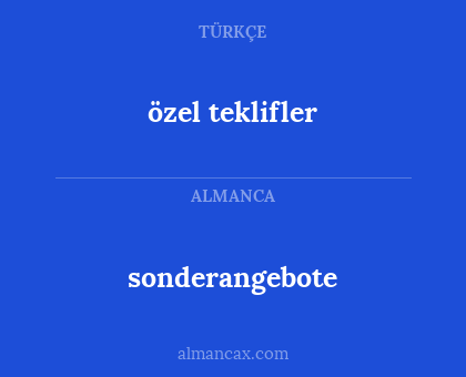 sonderangebote - özel teklifler