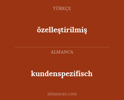 kundenspezifisch - özelleştirilmiş