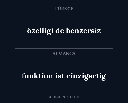 özelligi de benzersiz - funktion ist einzigartig