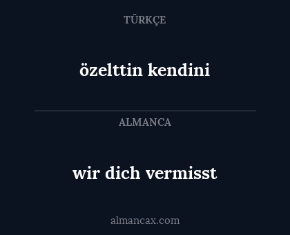wir dich vermisst - özelttin kendini