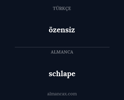 özensiz - schlape