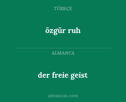 özgür ruh - der freie geist