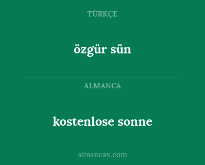 özgür sün - kostenlose sonne