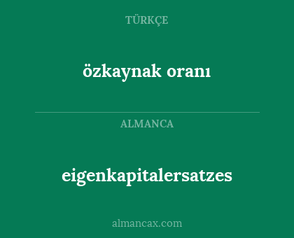 eigenkapitalersatzes - özkaynak oranı