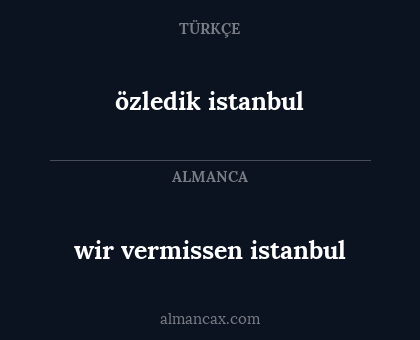 wir vermissen istanbul - özledik istanbul