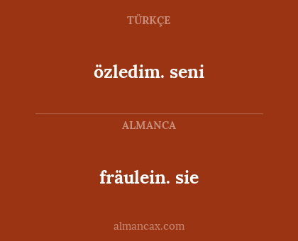 fräulein. sie - özledim. seni