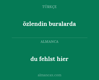 du fehlst hier - özlendin buralarda