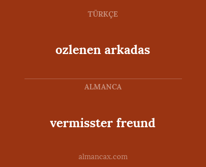 ozlenen arkadas - vermisster freund