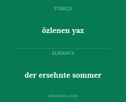 der ersehnte sommer - özlenen yaz