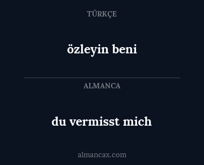 du vermisst mich - özleyin beni