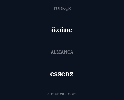 essenz - özüne