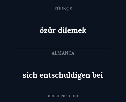 özür dilemek - sich entschuldigen bei