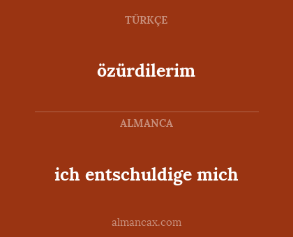 özürdilerim - ich entschuldige mich