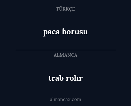 paca borusu - trab rohr