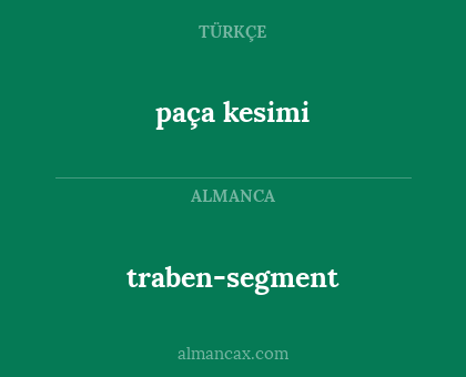 traben-segment - paça kesimi