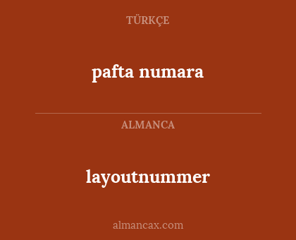 layoutnummer - pafta numara