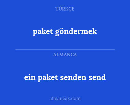 ein paket senden send - paket göndermek