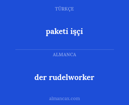 paketi işçi - der rudelworker