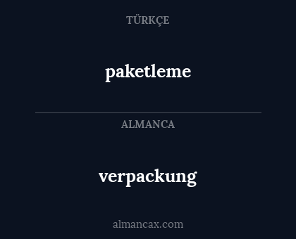 verpackung - paketleme