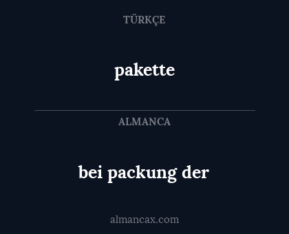 pakette - bei packung der