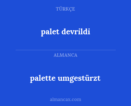 palet devrildi - palette umgestürzt