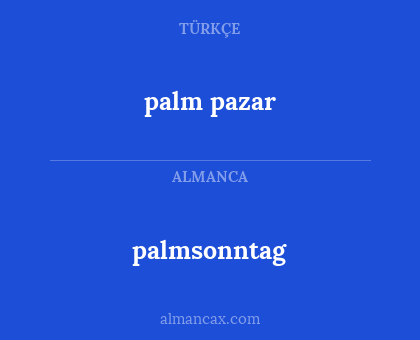 palm pazar - palmsonntag