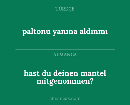 paltonu yanına aldınmı - hast du deinen mantel mitgenommen?