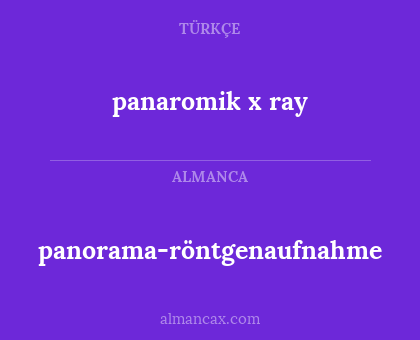 panaromik x ray - panorama-röntgenaufnahme