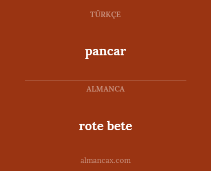 pancar - rote bete