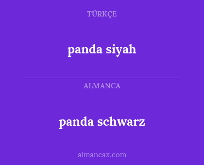 panda siyah - panda schwarz