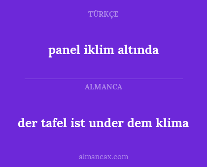 der tafel ist under dem klima - panel iklim altında