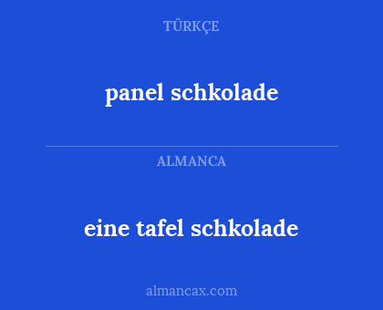 eine tafel schkolade - panel schkolade
