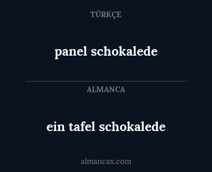 panel schokalede - ein tafel schokalede