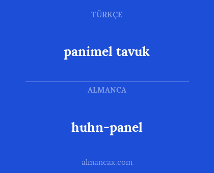 huhn-panel - panimel tavuk