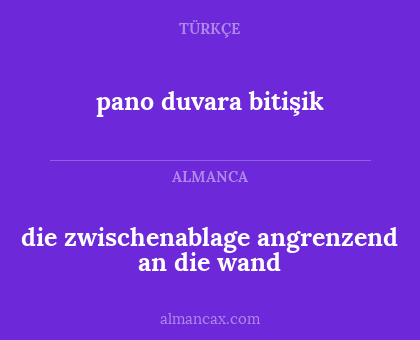 pano duvara bitişik - die zwischenablage angrenzend an die wand