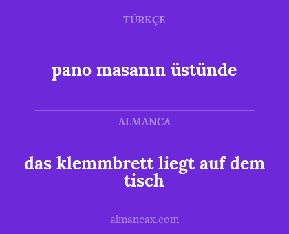 pano masanın üstünde - das klemmbrett liegt auf dem tisch