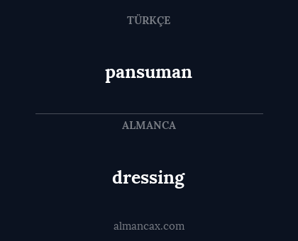 pansuman - dressing
