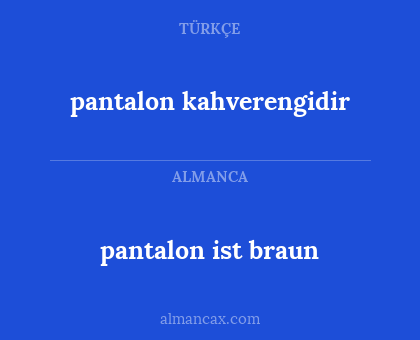 pantalon kahverengidir - pantalon ist braun