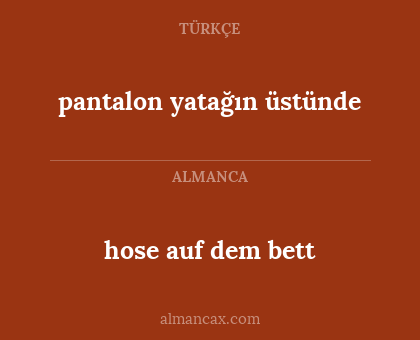 pantalon yatağın üstünde - hose auf dem bett