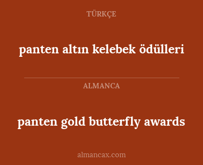 panten gold butterfly awards - panten altın kelebek ödülleri