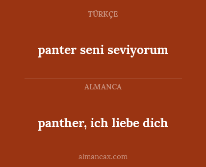 panter seni seviyorum - panther, ich liebe dich