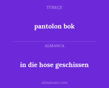 pantolon bok - in die hose geschissen