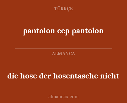 pantolon cep pantolon - die hose der hosentasche nicht