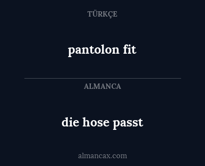 die hose passt - pantolon fit