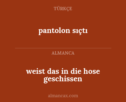 weist das in die hose geschissen - pantolon sıçtı