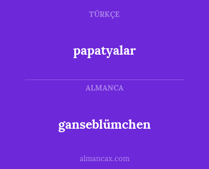 ganseblümchen - papatyalar