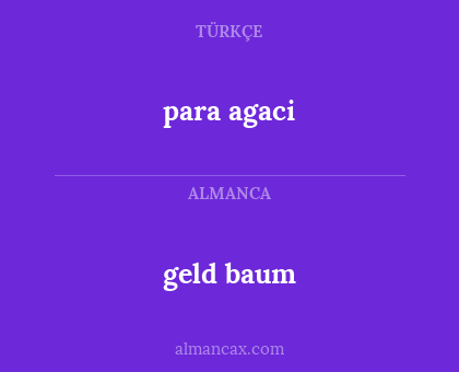 para agaci - geld baum