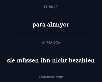 sie müssen ihn nicht bezahlen - para almıyor